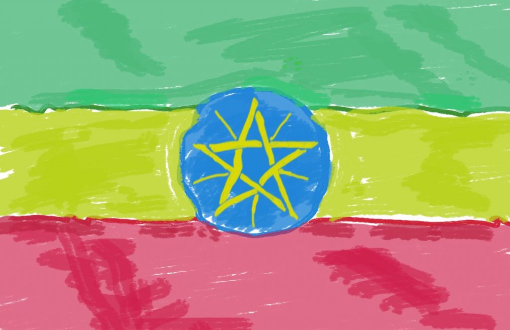 Drawn Ethiopian flag